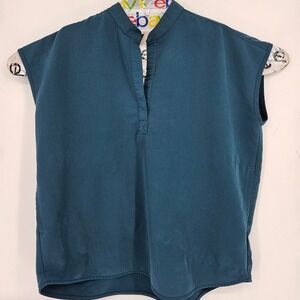 Figs Scrub Top Womens Medium Rafaela Oversized Healthcare Nurses Uniform Blue